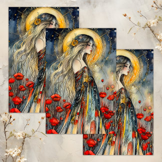 SPRING GODESS DECOUPAGE TISSUPAPIER SEIDENPAPIER