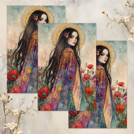 SPRING GODESS DECOUPAGE TISSUPAPIER SEIDENPAPIER