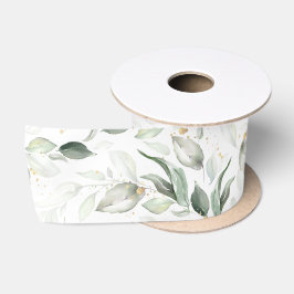 Spring Gold Greenerage Foliage Elegant Weiß Satinband