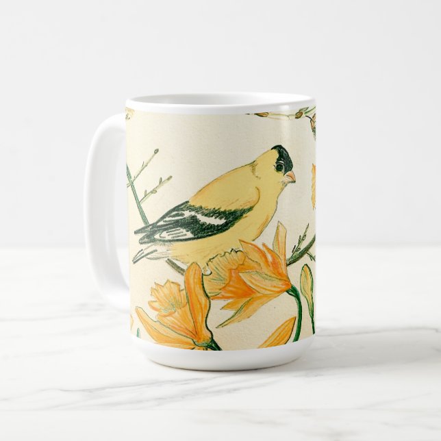 Spring Goldfinch-Tasse Kaffeetasse (Vorderseite Links)