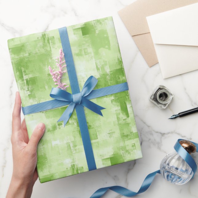 Spring Green Abstrakt Geschenkpapier (Schenken)