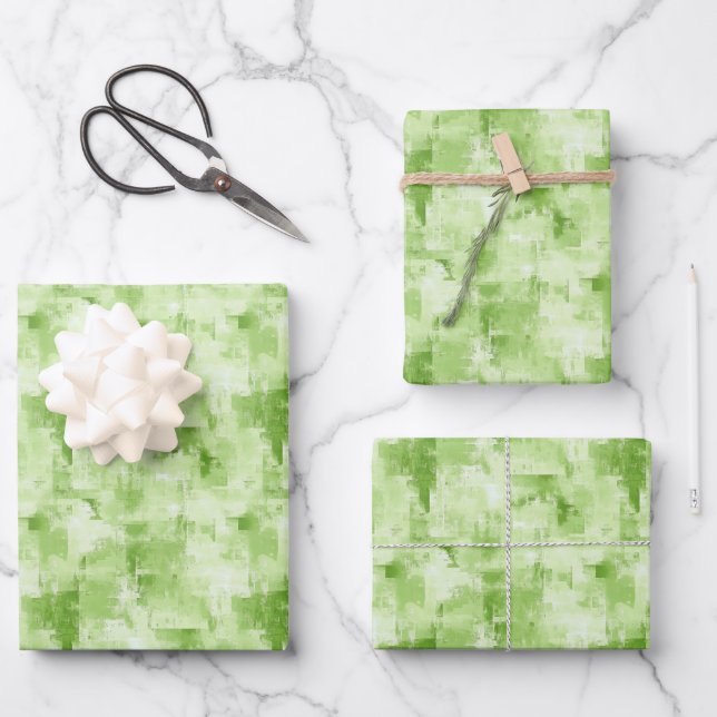Spring Green Abstrakt Geschenkpapier Set (Vorderseite)