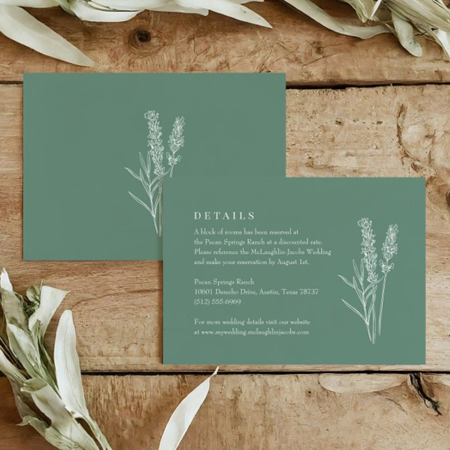 Spring Green Boho Wildblume Wedding Details Card RSVP Karte (Von Creator hochgeladen)