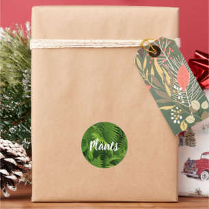 SPRING GREEN FERN FOTO ROUND STICKER
