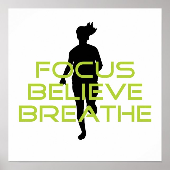 Spring Green Focus Believe Breathe Poster (Vorne)