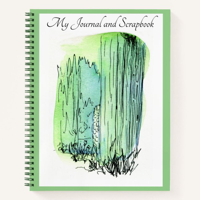 Spring Green Journal / Scrapbook / Notebook Notizbuch (Vorderseite)