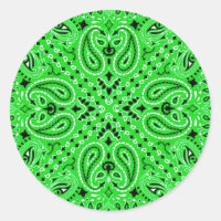 Spring Green Paisley Western Bandana Scarf Print