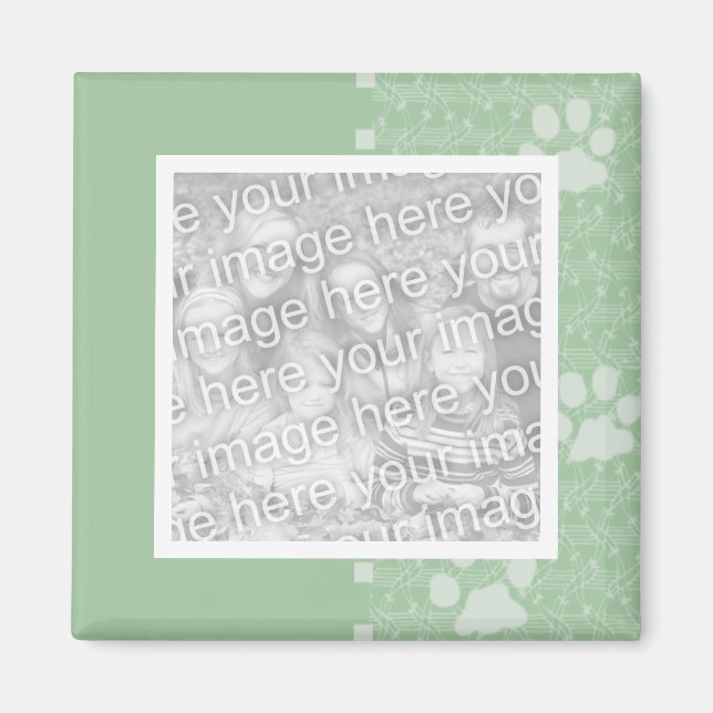 Spring Green Paws Foto Magnete Magnet (Vorne)