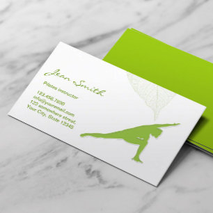 Spring Green Pilates Instructor Business Card Visitenkarte