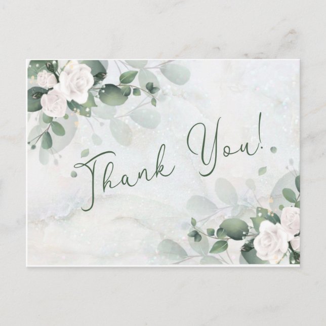 Spring Greenery Danke, Card Postkarte (Vorderseite)