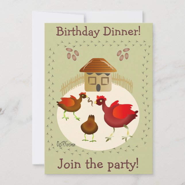 Spring Hähnchen Art Card jeder Anlass anpassen! Einladung (Vorderseite)