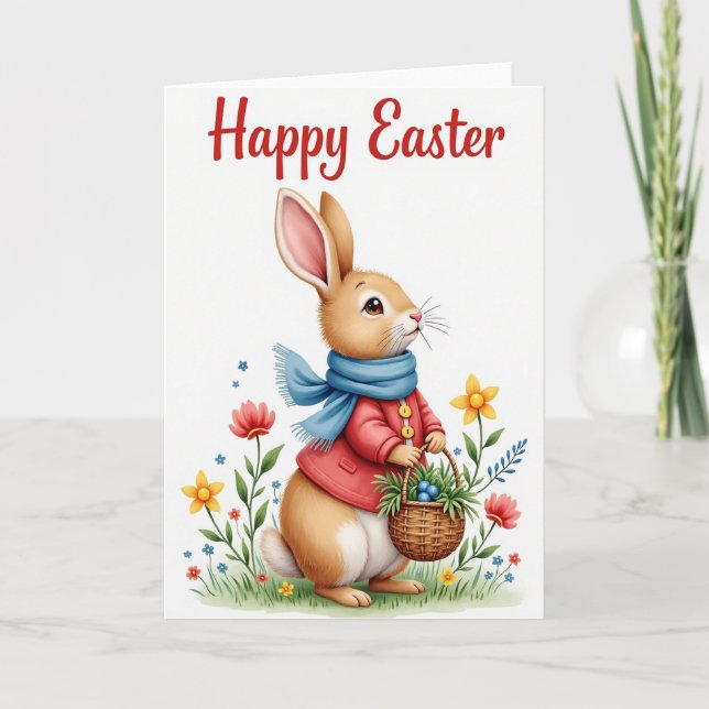 Spring Hare Greeting Card Karte (Vorderseite)