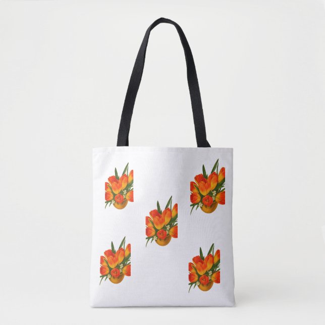 Spring Harmony – Orange & Yellow Tulips Tasche (Vorderseite)
