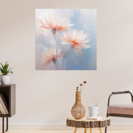 Spring Hazy Pastel Petal Wildblume Florals by Ava Poster