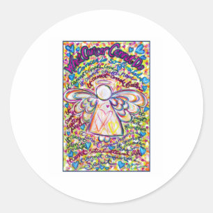 Spring Hearts Angel Runder Aufkleber