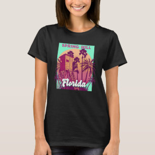 Spring Hill FL Florida Vintage Retro Ozean Szene b T-Shirt