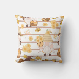 Spring Honey Garden Gnome Pattern Kissen