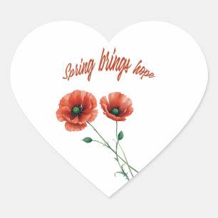 "Spring Hope Sticker" Herz-Aufkleber