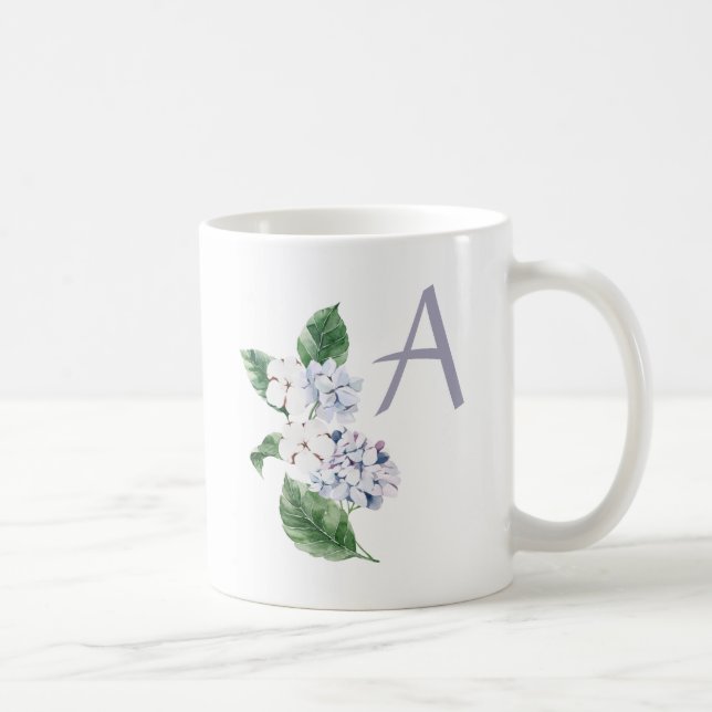 Spring HYRDANGEA mit Buchstaben anpassbar Kaffeetasse (Rechts)