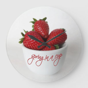 spring in a cup große wanduhr