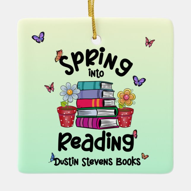 Spring in Reading Dustin Stevens Books Keramikornament (Vorderseite)