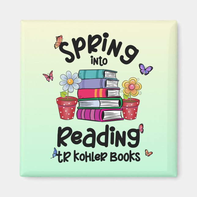 Spring in Reading TR Kohler Bücher Magnet (Vorne)