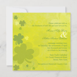 Spring Irish Kleeblatts Green Wedding Einladung
