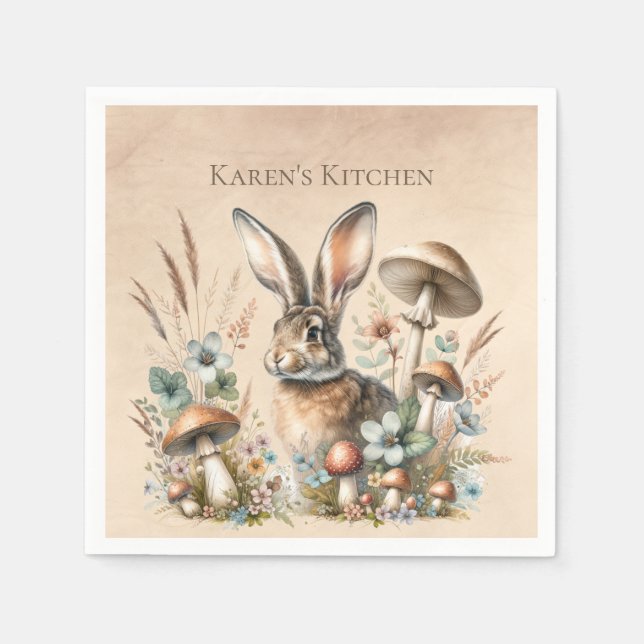 Spring Jack Rabbit Serviette (Vorderseite)