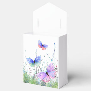 Spring Joy - farbenfrohe Schmetterlinge fliegen in Geschenkschachtel