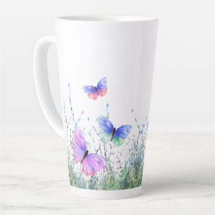 Spring Joy - farbenfrohe Schmetterlinge fliegen in Milchtasse