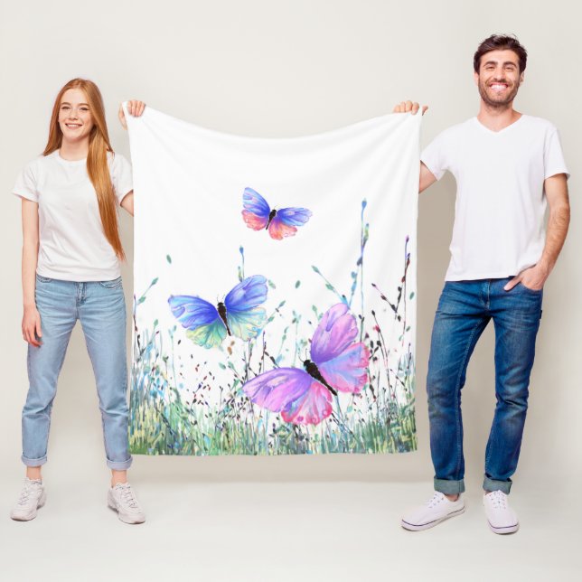 Spring Joy Fleece Blanket Butterflies Flying (Beispiel)