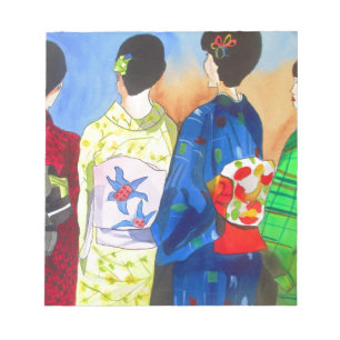 Spring Kimono Japanisch Geisha Art Notizblock