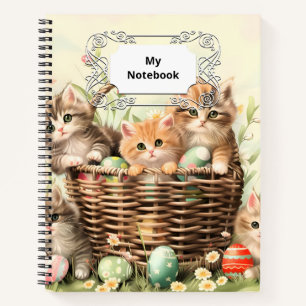 Spring Kitten Oaster Basket Notizbuch