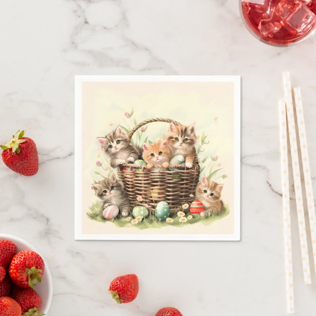 Spring Kitten Oaster Basket Serviette (Beispiel)