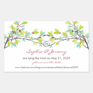 Spring Knotted Liebe Trees Save the Date Sticker