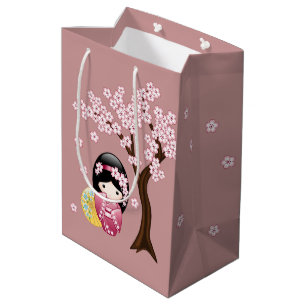 Spring Kokeshi Doll Niedlich Japanisch Geisha Girl Mittlere Geschenktüte
