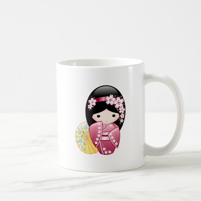 Spring Kokeshi Doll - Niedliche japanische Geisha  Kaffeetasse (Rechts)