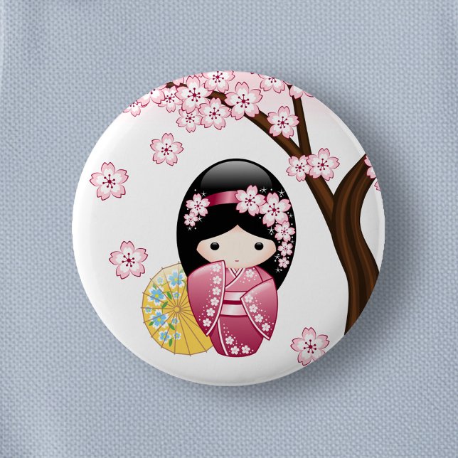 Spring Kokeshi Doll - Niedliches japanisches Geish Button (Von Creator hochgeladen)