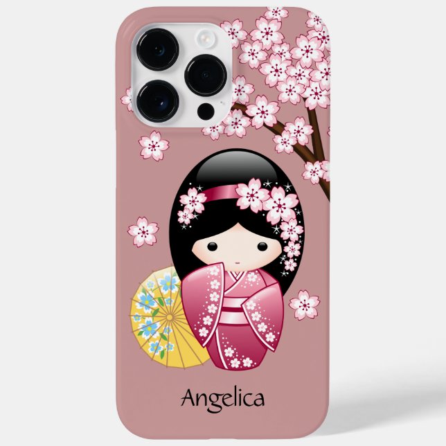 Spring Kokeshi Doll - Niedliches japanisches Geish Case-Mate iPhone Hülle (Rückseite)