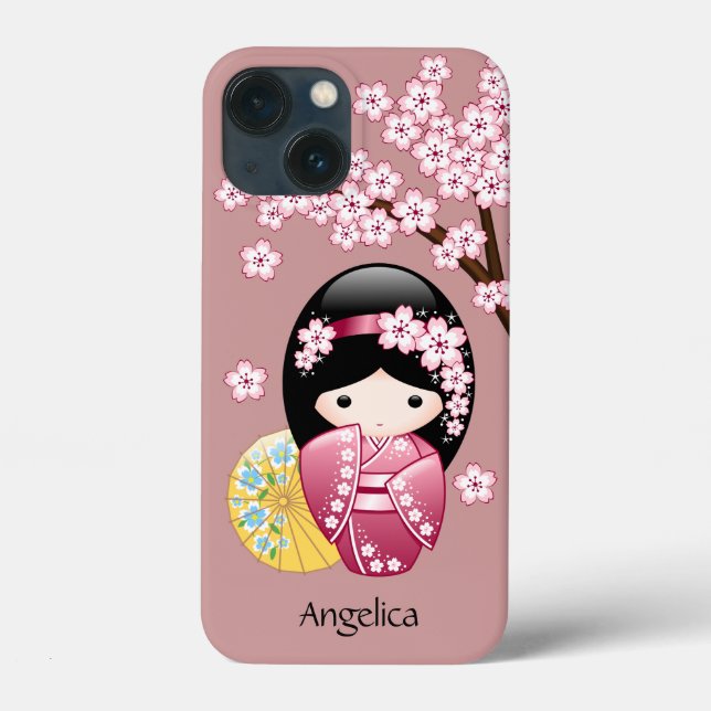 Spring Kokeshi Doll - Niedliches japanisches Geish Case-Mate iPhone Hülle (Rückseite)