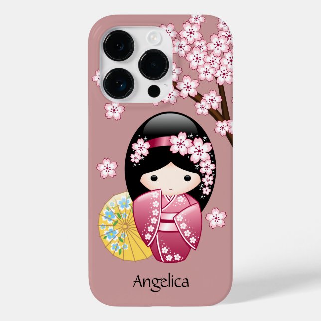 Spring Kokeshi Doll - Niedliches japanisches Geish Case-Mate iPhone Hülle (Rückseite)