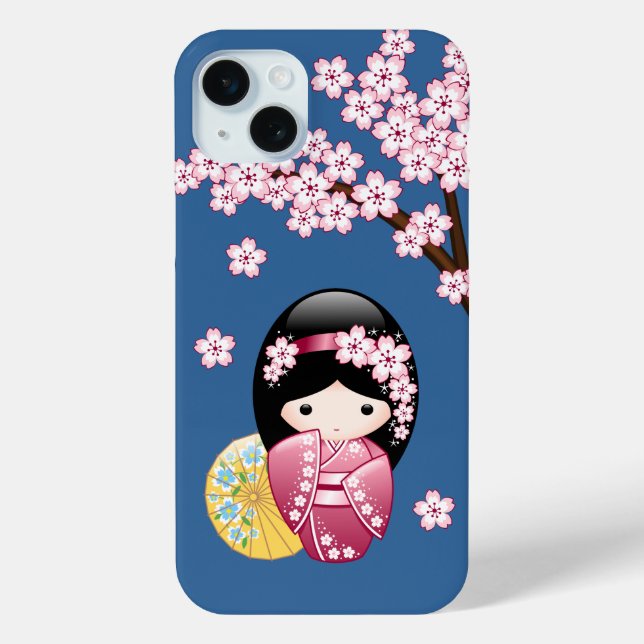 Spring Kokeshi Doll - Niedliches japanisches Geish Case-Mate iPhone Hülle (Rückseite)
