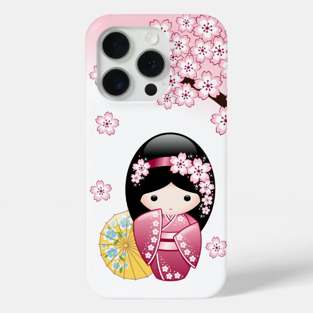 Spring Kokeshi Doll - Niedliches japanisches Geish Case-Mate iPhone Hülle (Rückseite)