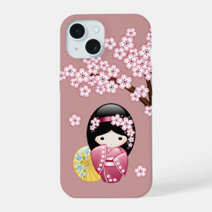 Spring Kokeshi Doll - Niedliches japanisches Geish iPhone 15 Hülle