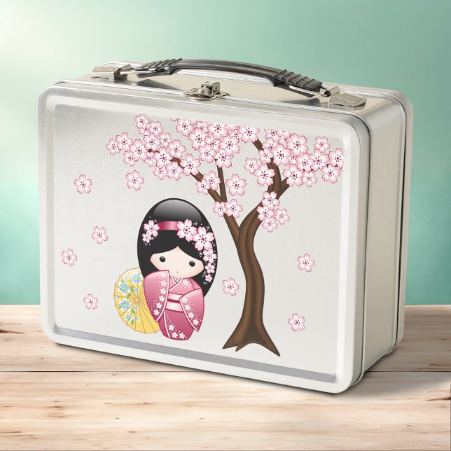 Spring Kokeshi Doll - Niedliches japanisches Geish Metall Brotdose (Von Creator hochgeladen)