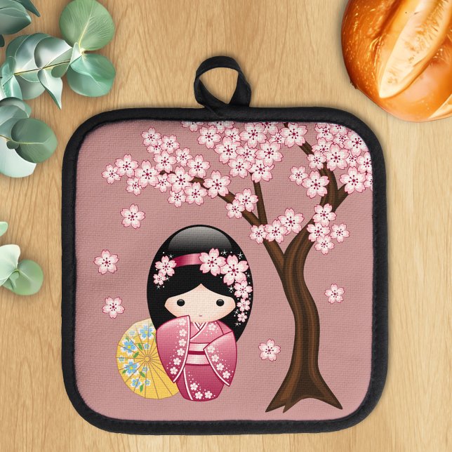 Spring Kokeshi Doll - Niedliches japanisches Geish Topflappen (Von Creator hochgeladen)