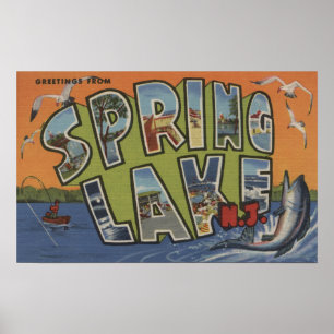 Spring Lake, New Jersey - Große Letter Scenes Poster