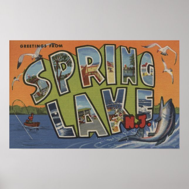 Spring Lake, New Jersey - Große Letter Scenes Poster (Vorne)