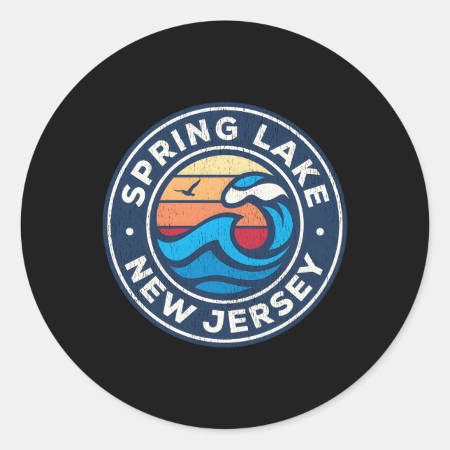 Spring Lake New Jersey Nj nautische Waves Runder Aufkleber (Vorderseite)