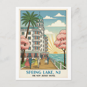 Spring Lake NJ – Farbhotel im Deco-Stil der 1940er Postkarte